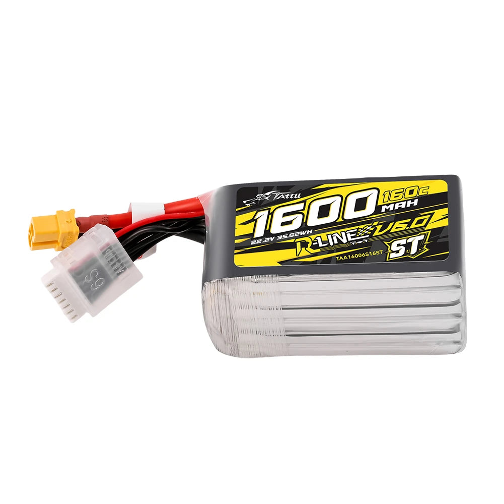 TATTU - R-Line Version 6.0 1600mAh 160C 6S 22.2V ST Lipo Battery Pack With XT60 Plug (TAA16006S16ST)