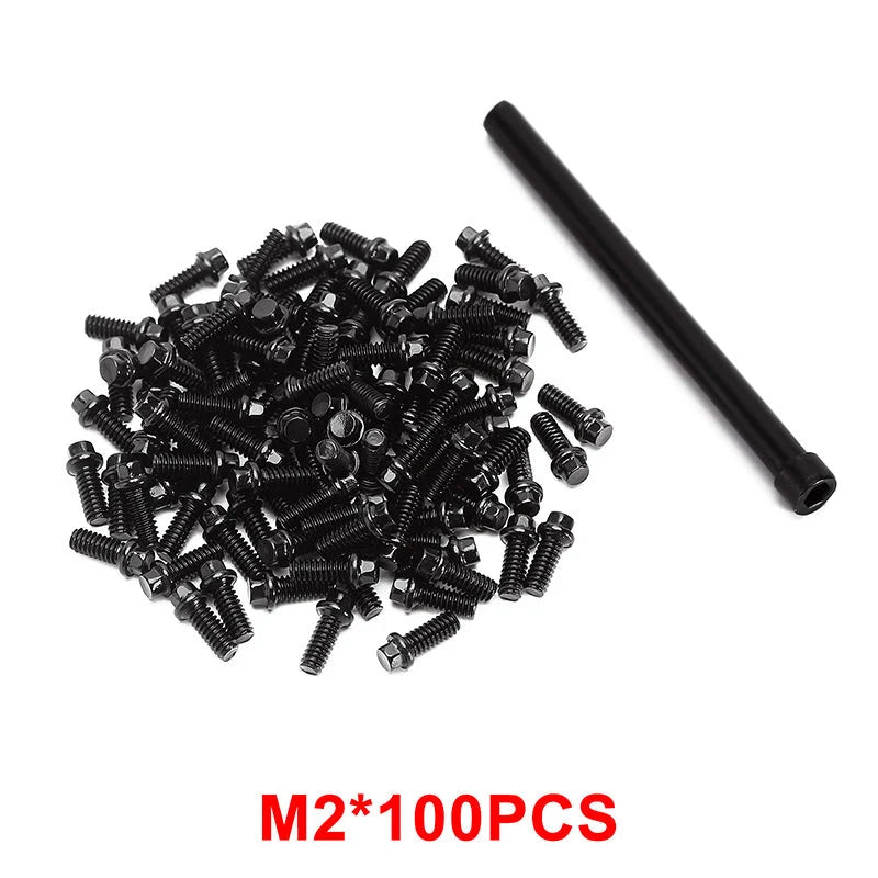 INJORA - M2 M2.5 M3 Black Steel Screws For INJORA 1.9" 2.2" Beadlock Wheel Rims (WH-19-100M2.5)