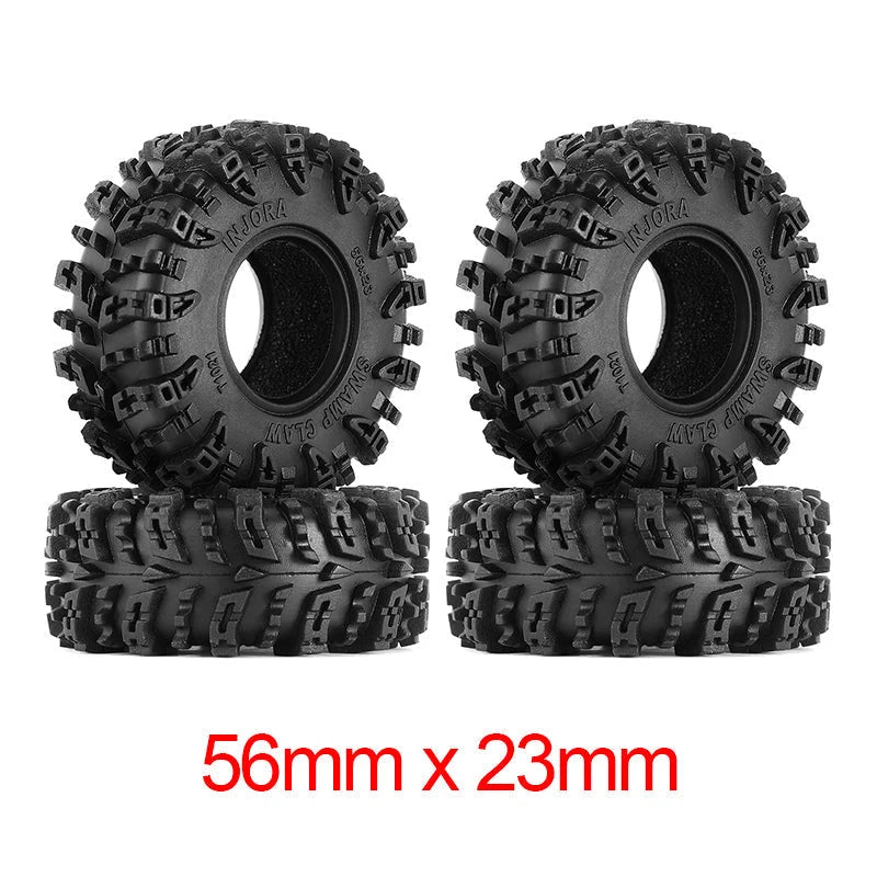 INJORA - 1.0" Swamp Claw M/T Tires (56mm/64mm) (T1021/T1019) (4) (YQT-1021)