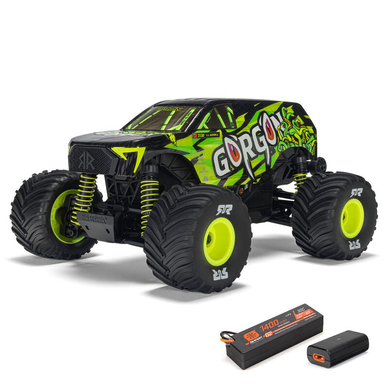 ARRMA - 1/16 GORGON GROM 4X4 RTR Brushed Monster Truck (Battery & Charger Included), Yellow (ARA2130T1)