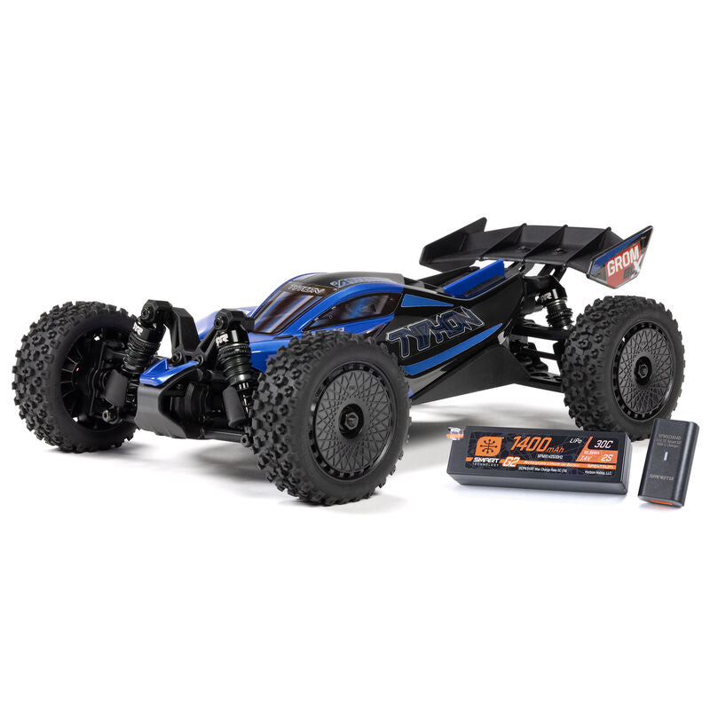 ARRMA - 1/14 TYPHON GROM 223S DSC 4X4 RTR Brushless Buggy, Blue (ARA2306ST2)