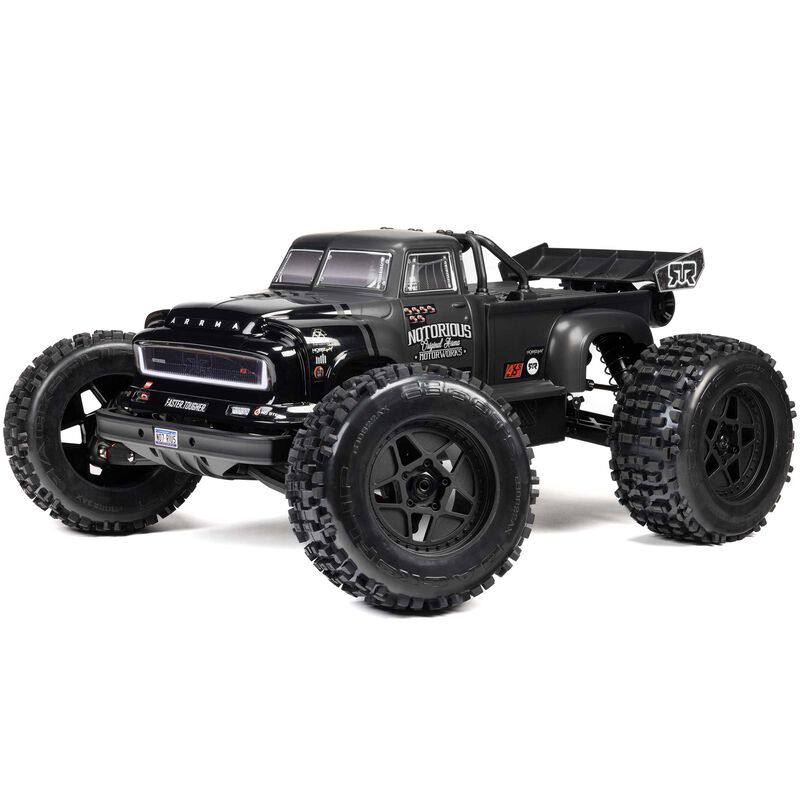 ARRMA - 1/8 NOTORIOUS 4X4 6S BLX BRUSHLESS V6 STUNT TRUCK RTR (Black) (ARA8611V6T1)