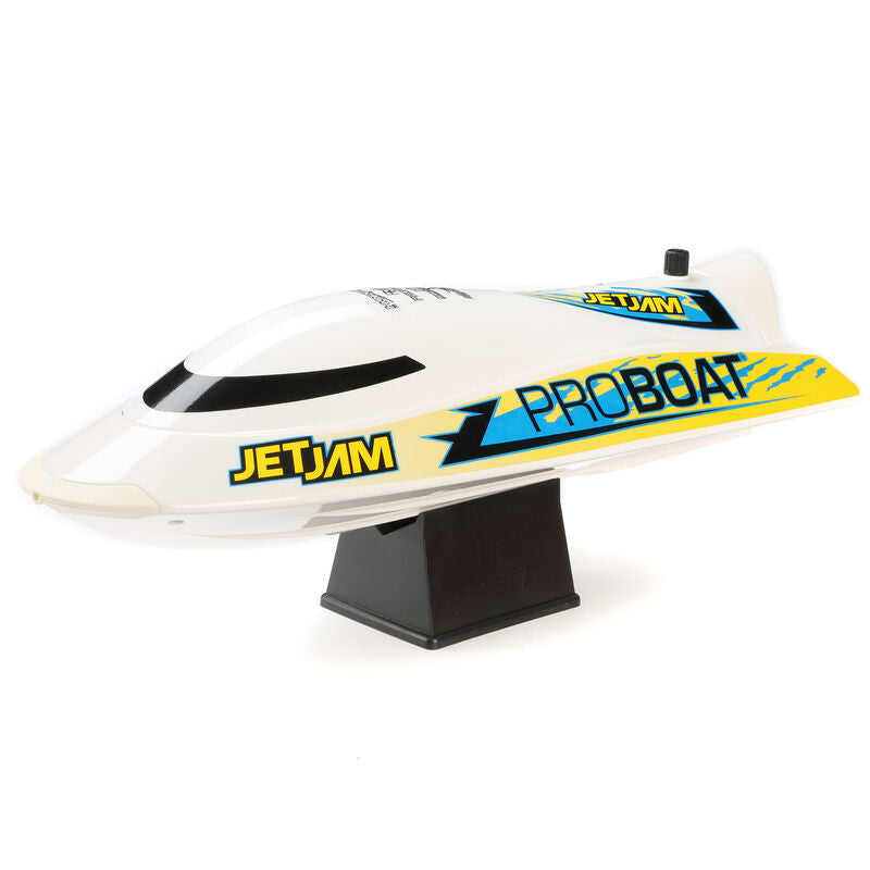 PRO BOAT - Jet Jam 12 Pool Racer, Brushed, White: RTR (PRB08031V2T2)