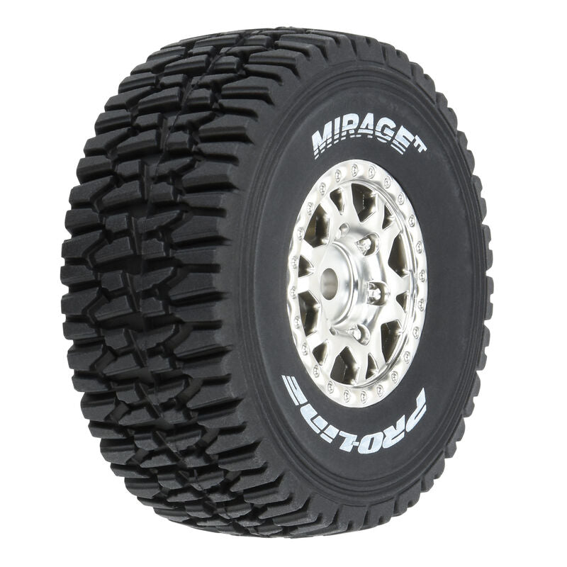 PRO-LINE - 1/16 Mirage TT F/R Tires MTD 12mm Silver Impulse (4): Mojave Grom (PRO1025310)