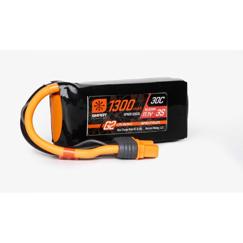 SPEKTRUM - 1300mAh 3S 11.1V Smart G2 LiPo 30C; IC3 (SPMX133S30)