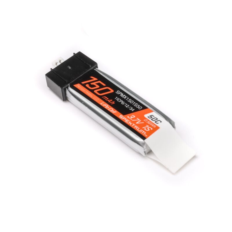 SPEKTRUM - 3.7V 150mAh 1S 50C LiPo Battery: JST PH1.25 Connector (SPMX1501S50)
