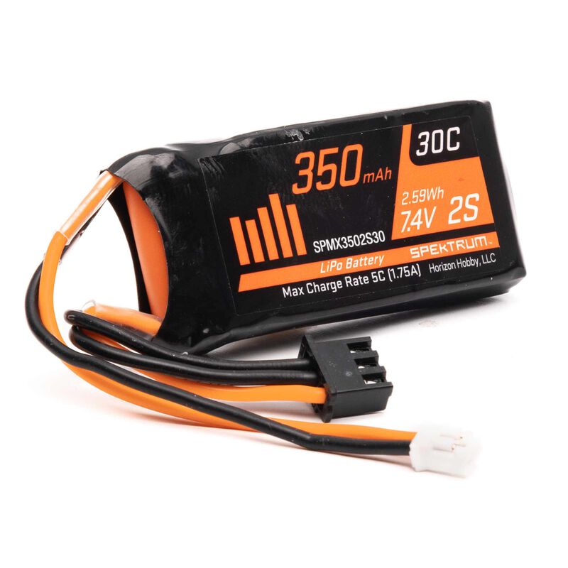 SPEKTRUM - 350mAh 2S 7.4V LiPo w/ PH2.0 2pin Power Connector (SPMX3502S30)