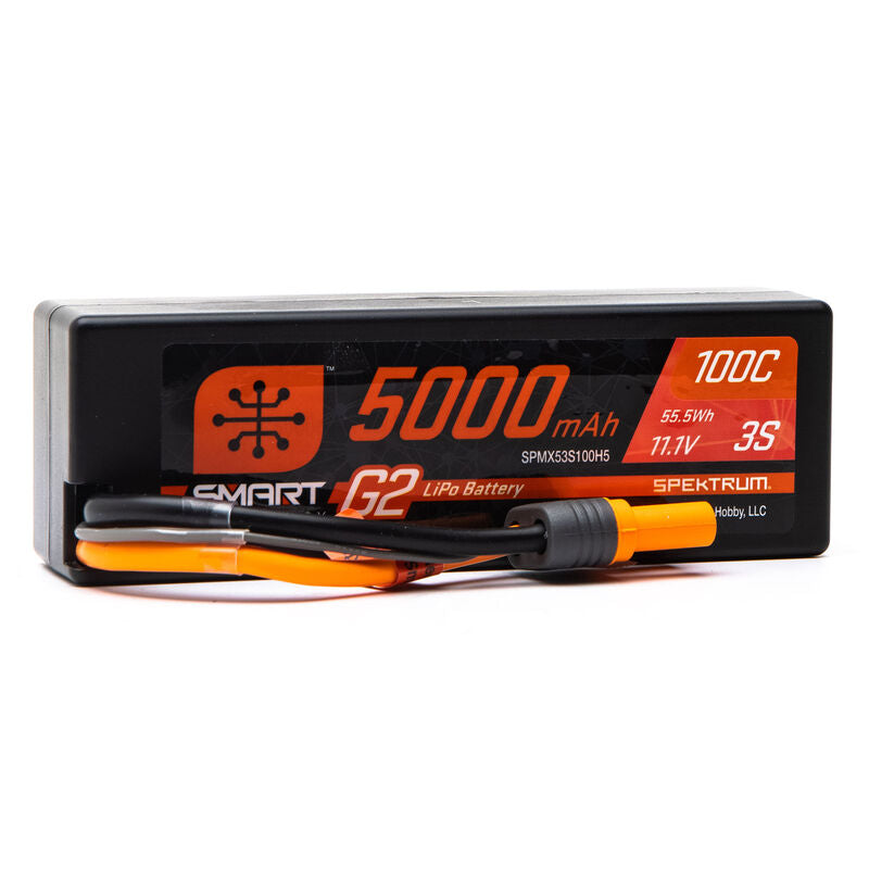 SPEKTRUM - 5000mAh 3S 11.1V Smart G2 Hard Case LiPo 100C IC5 (SPMX53S100H5)