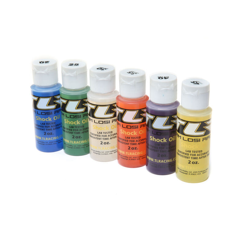 TLR - SIL SHOCK OIL 6 PACK, 20-45WT, 195-610CST, 2OZ (TLR74020)