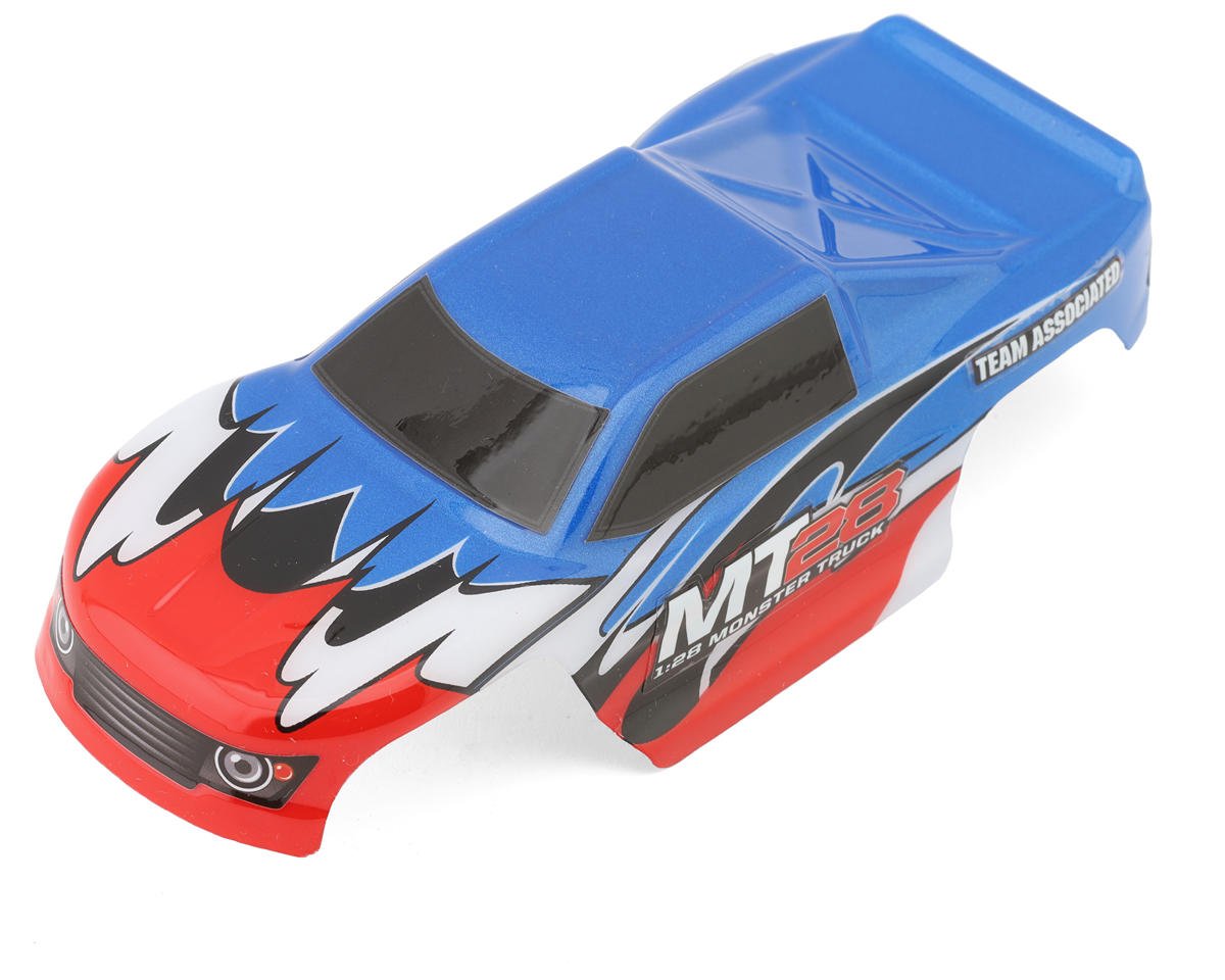 Team Associated MT28 Pre-Painted Mini Monster Truck Body (Blue) (ASC21440)