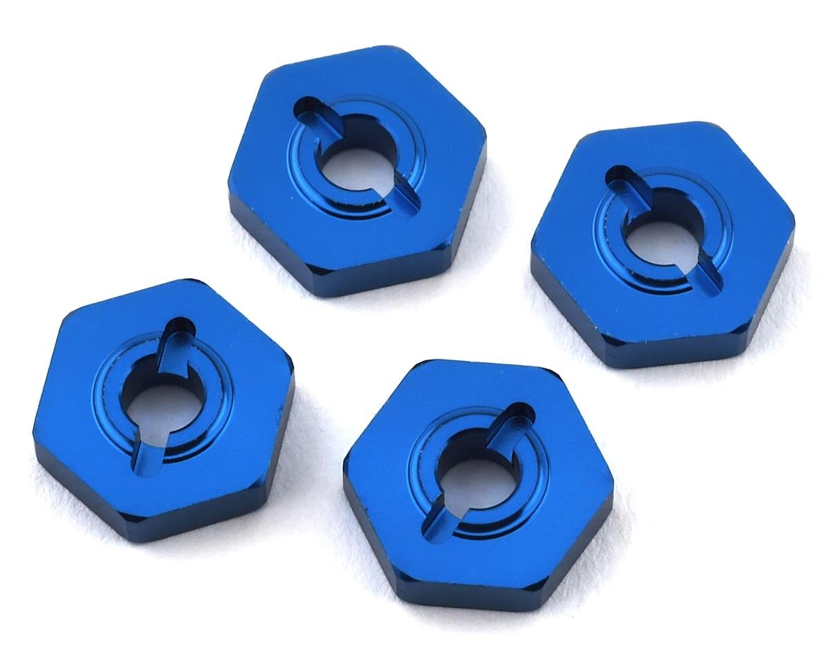Team Associated Factory Team Reflex 14B/14T Aluminum Wheel Hexes (Blue) (4) (ASC21562)