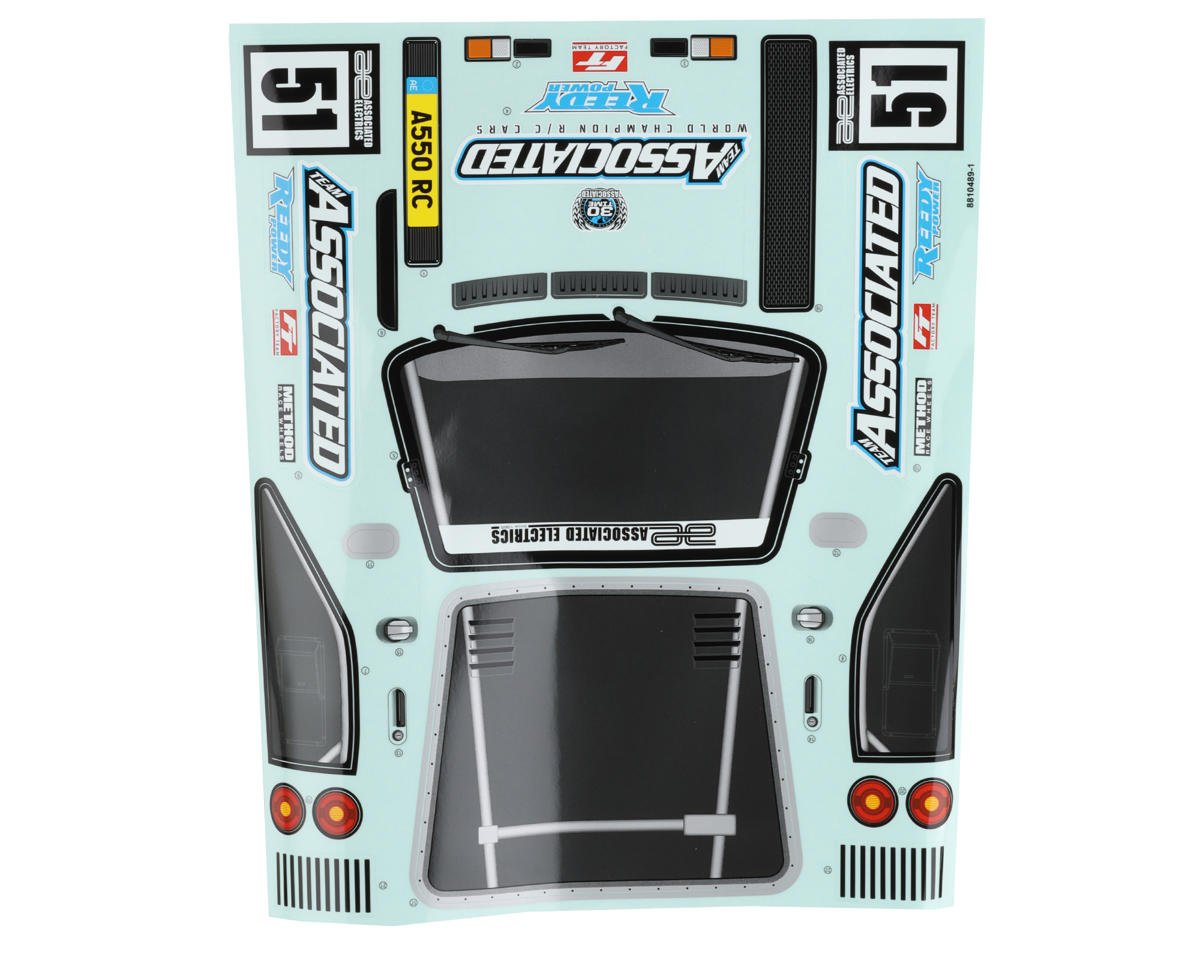 Team Associated Apex2 Sport A550 Decal Sheet (ASC31913)