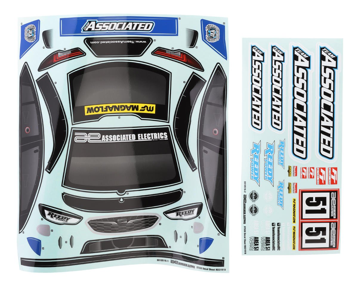 Team Associated Apex2 Sport ST550 Decal Sheet (ASC31918)