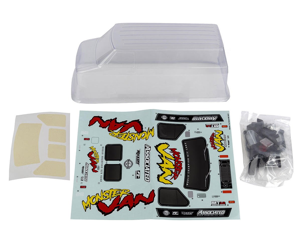 Team Associated MT12 Monster Van Body Set (Clear) (ASC41117)