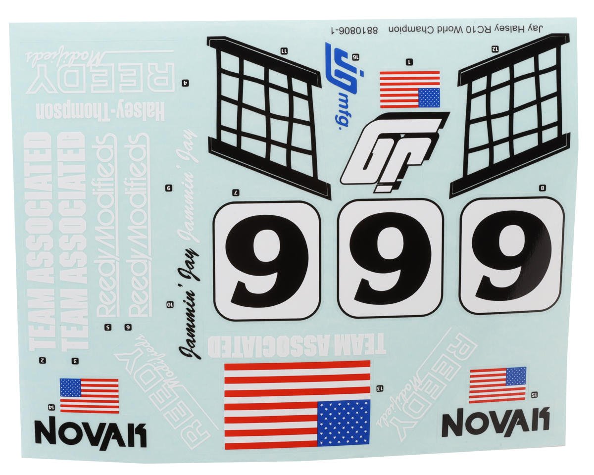 Team Associated RC10 Jay Halsey WC Decal Sheet (ASC6398)