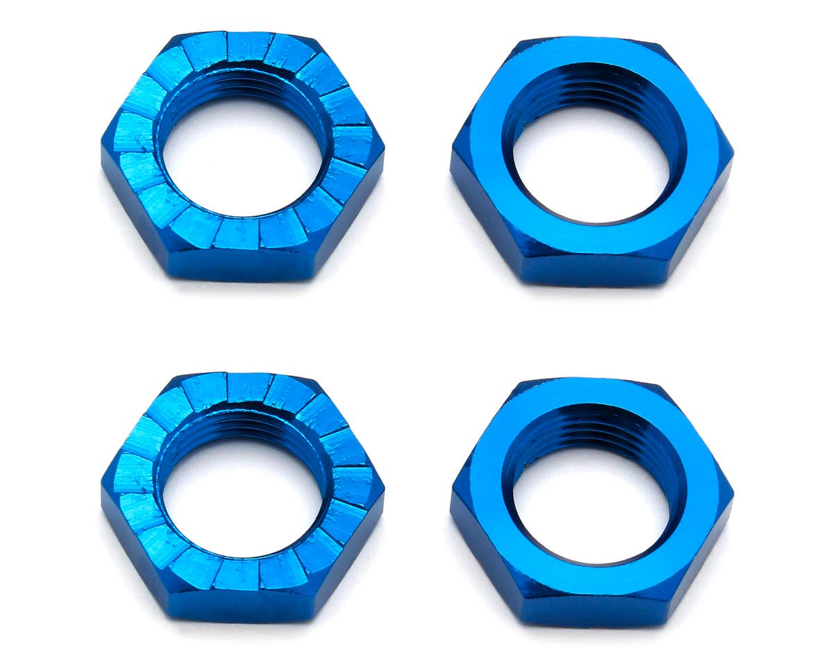Team Associated 17mm Aluminum Serrated Wheel Hex Nut (Blue) (4) (ASC81082)