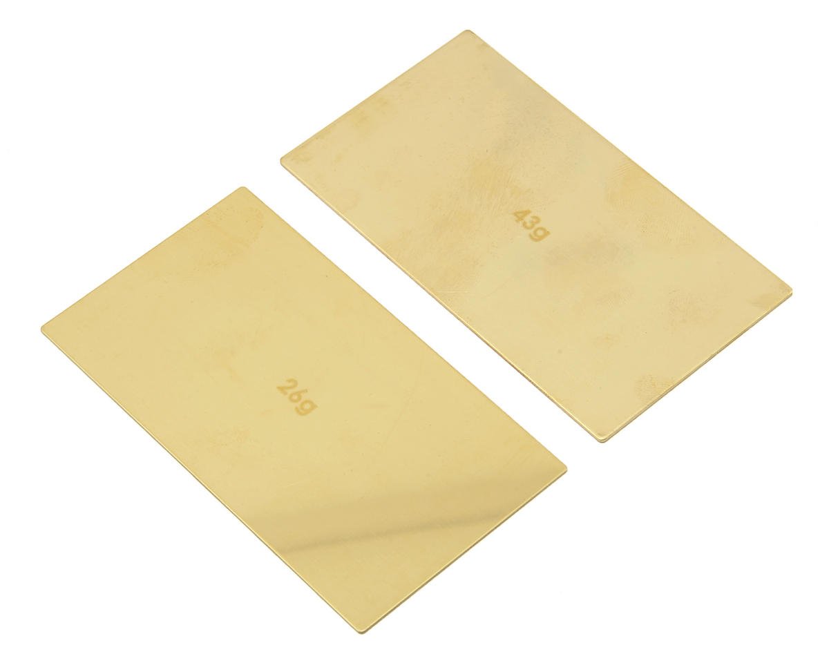 Team Associated LiPo Battery Brass Weight Plate Set (1x 26g & 1x 43g) (ASC91744)