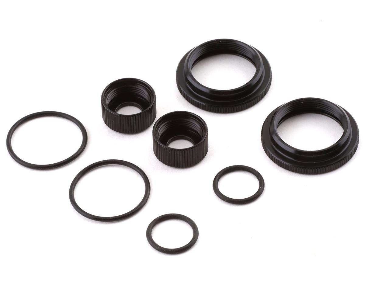 Team Associated 12mm Shock Collar & Seal Retainer Set (Black) (ASC91909)