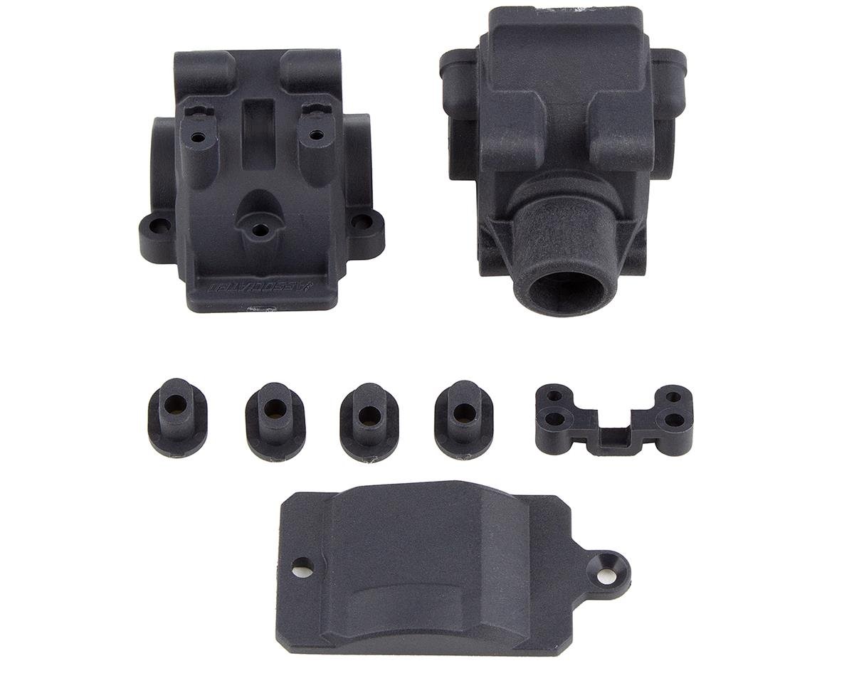 Team Associated RC10B74.1 Factory Team Front/Rear Gearbox (Carbon) (ASC92301)