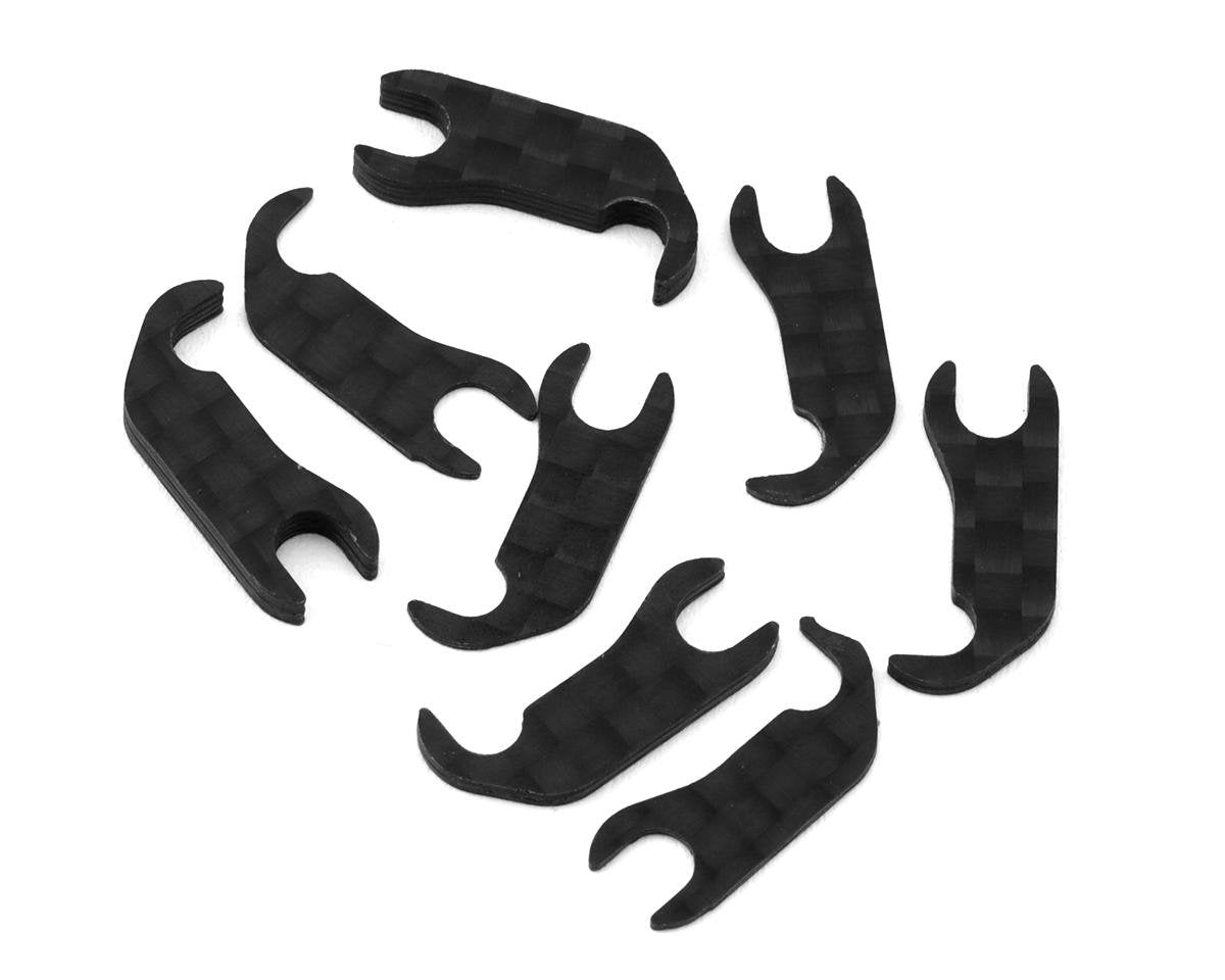 Team Associated RC10B7 Factory Team Carbon Fiber Steering Block Shim Set (8) (ASC92495)