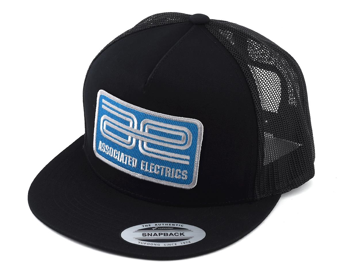 Team Associated AE Logo Trucker Hat "Flatbill" (Black) (One Size Fits Most) (ASC97007)