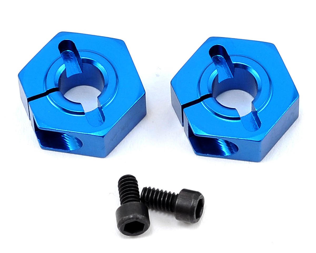 Team Associated 12mm Aluminum Front Clamping Wheel Hex Set (Blue) (2) (ASC9891)