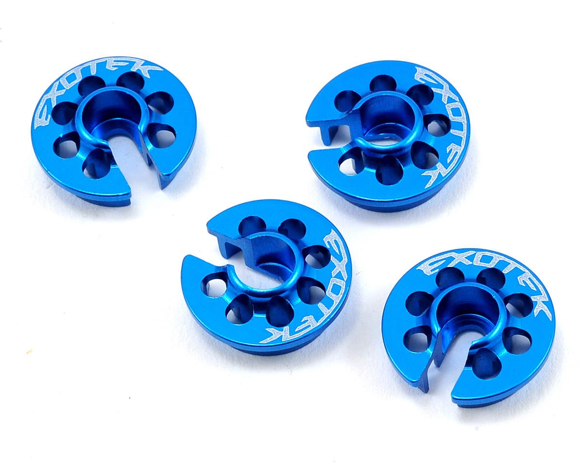 Exotek TC6 Aluminum Spring Perch Set (Blue) (4) (EXO1455)