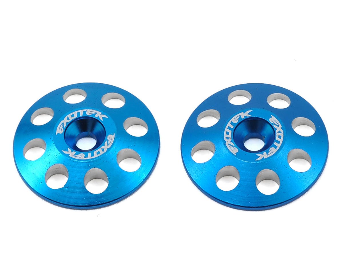 Exotek 22mm 1/8 XL Aluminum Wing Buttons (2) (Blue) (EXO1665BLU)