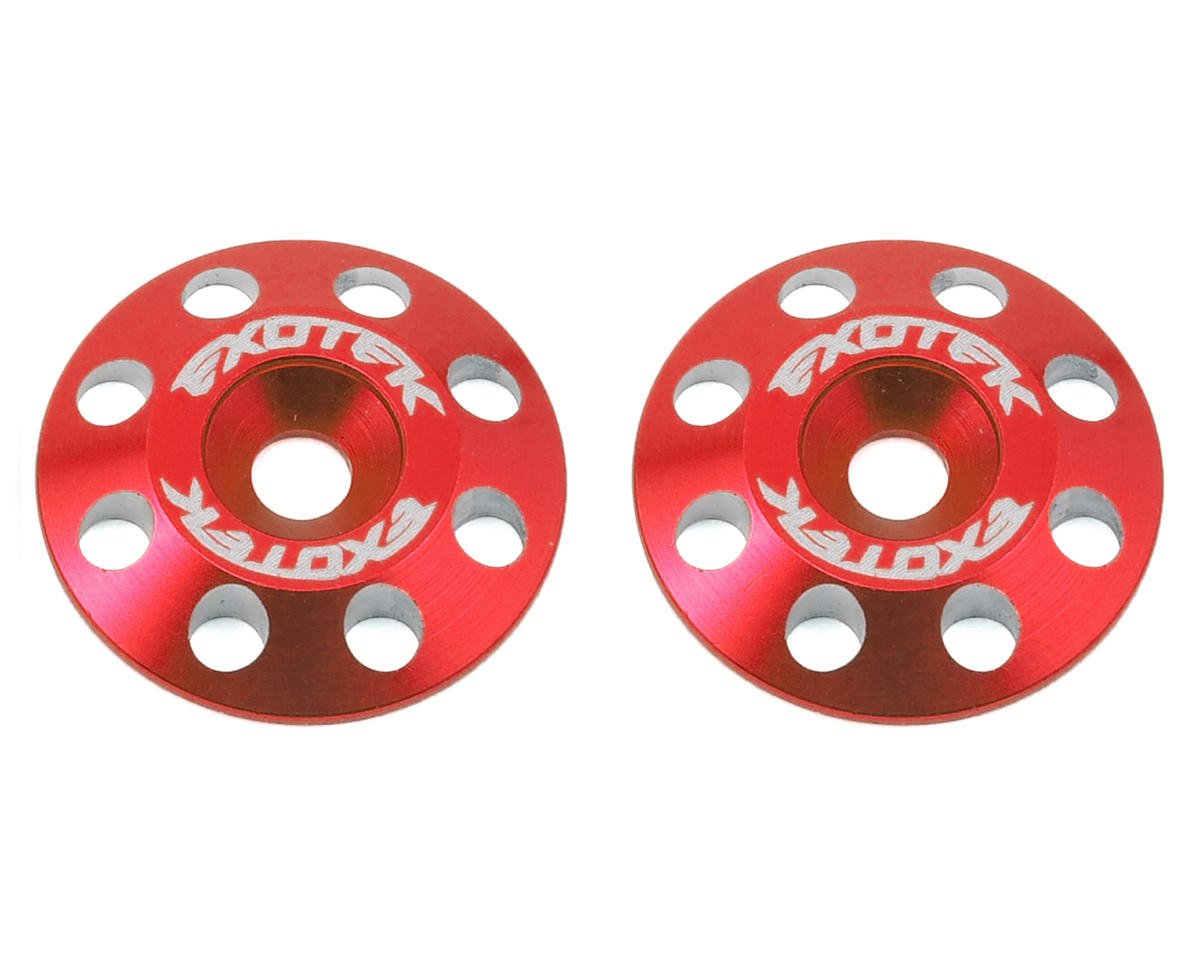 Exotek Flite V2 16mm Aluminum Wing Buttons (2) (Red) (EXO1678RED)