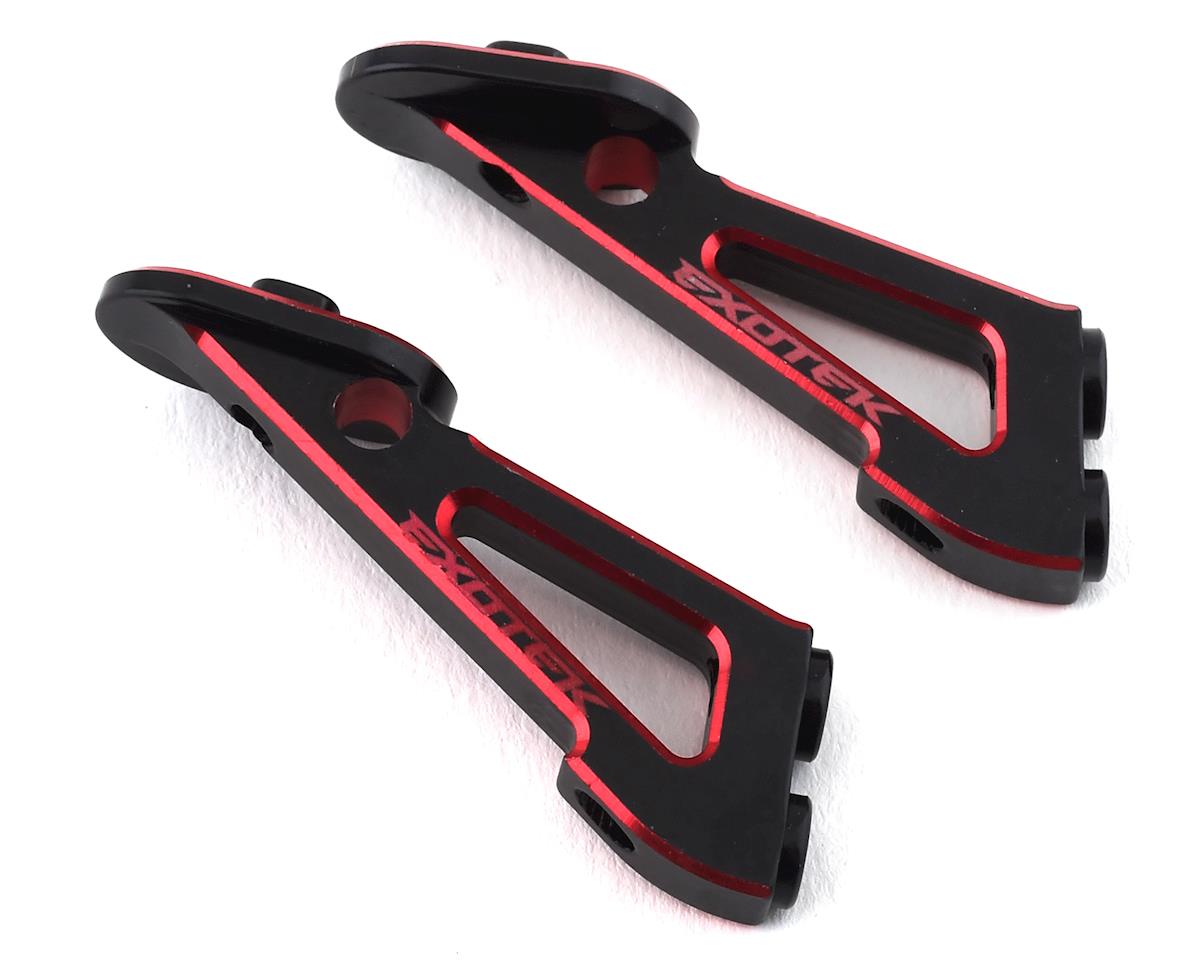 Exotek RB7 Aluminum Wing Mounts (Black/Red) (2) (EXO1912)