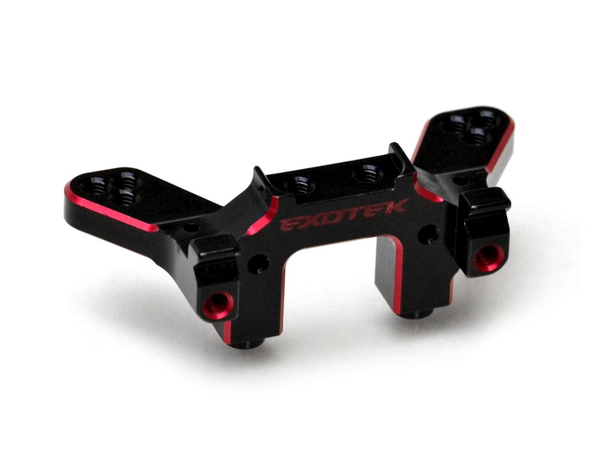 Exotek RB7 Aluminum Rear Laydown Bulkhead (Black/Red) (EXO1931)