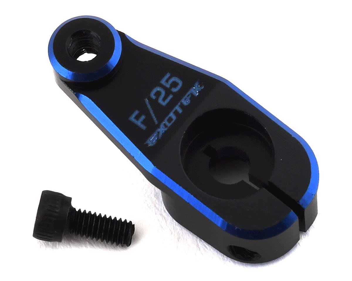 Exotek Aluminum AE HD Servo Horn (Black/Blue) (25T - Futaba/Savox/ProTek) (EXO1948)