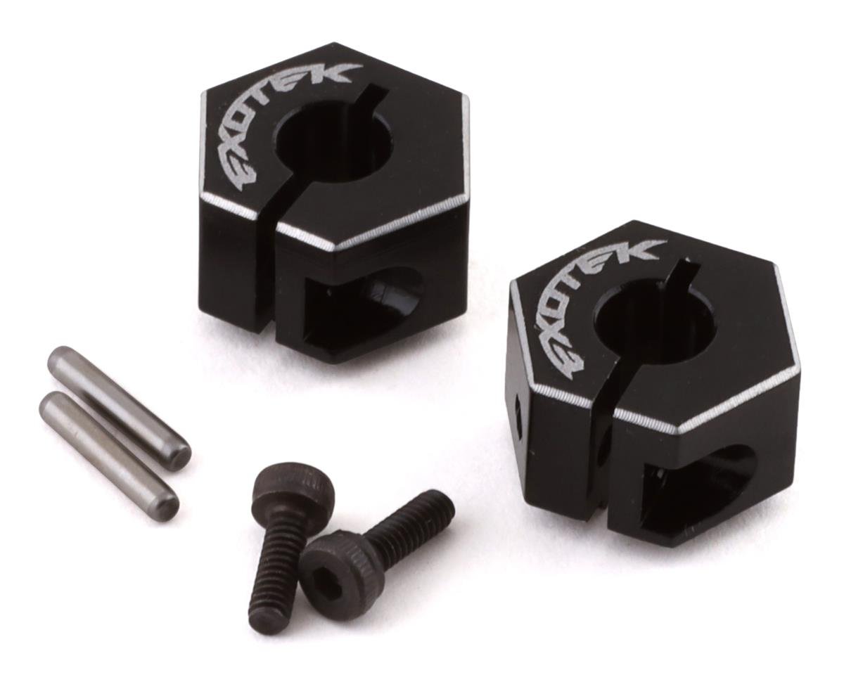 Exotek TLR 22 Drag Racing Wide Clamping Rear Hex (Black) (2) (8.5mm) (EXO1989)
