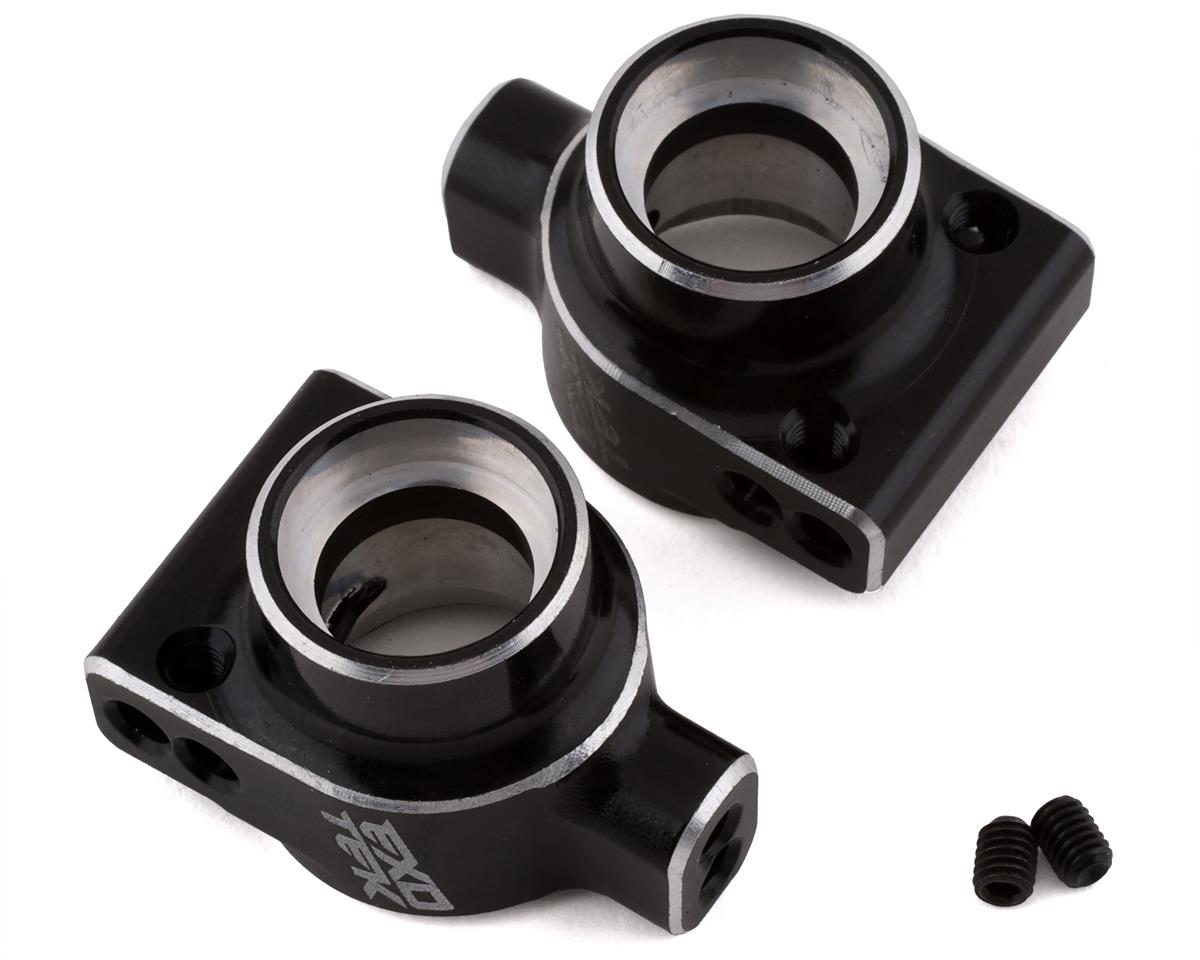 Exotek TLR 22S HD Aluminum Rear Hub Set (2) (Silver/Black) (EXO2029)