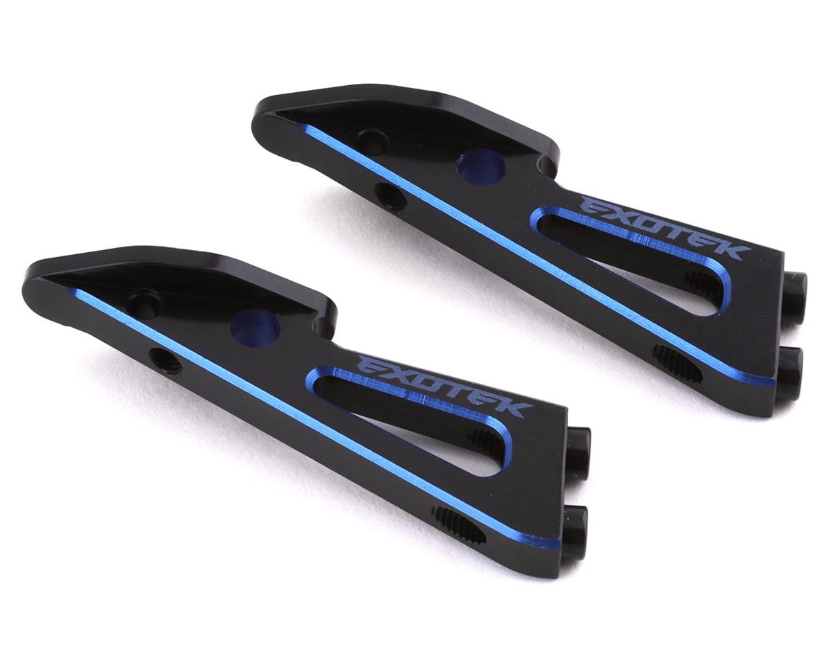 Exotek B6.3 Aluminum Wing Mounts (Black/Blue) (2) (EXO2045)