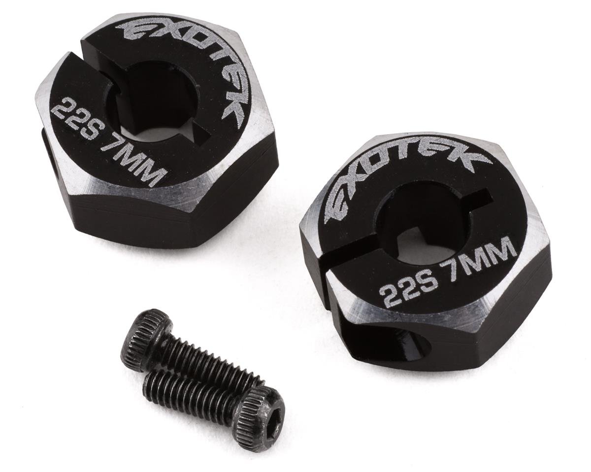 Exotek TLR 22S Drag 12mm Aluminum Clamping Rear Hex (2) (7mm) (EXO2059)