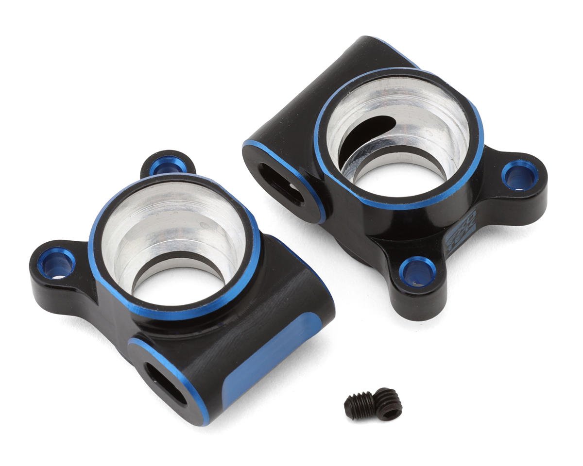 Exotek Team Associated RC10B74.2 Aluminum Rear Hub Set (Black/Blue) (2) (EXO2178)