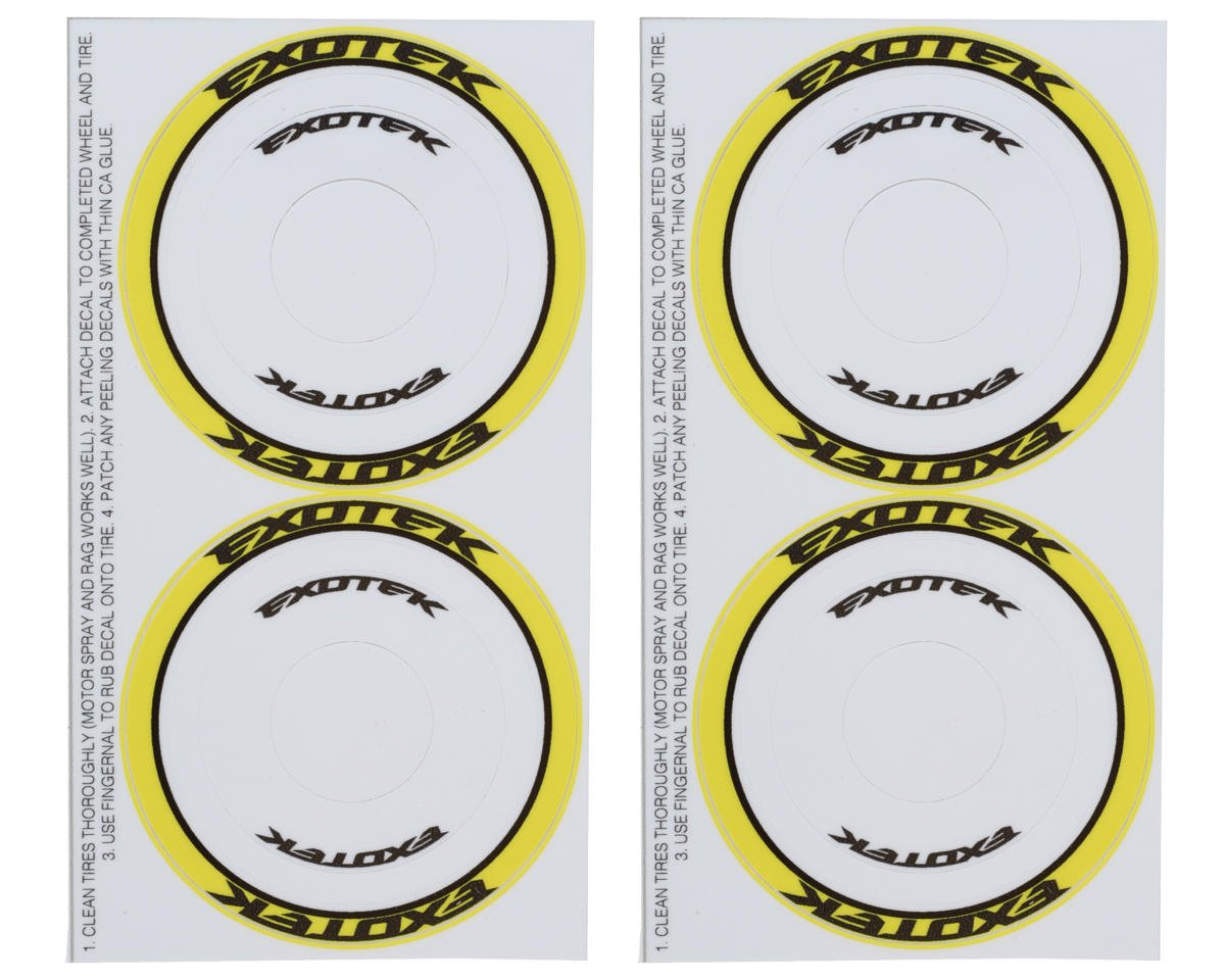 Exotek F1 Tire Sidewall Sticker (4) (Yellow) (EXO2195)