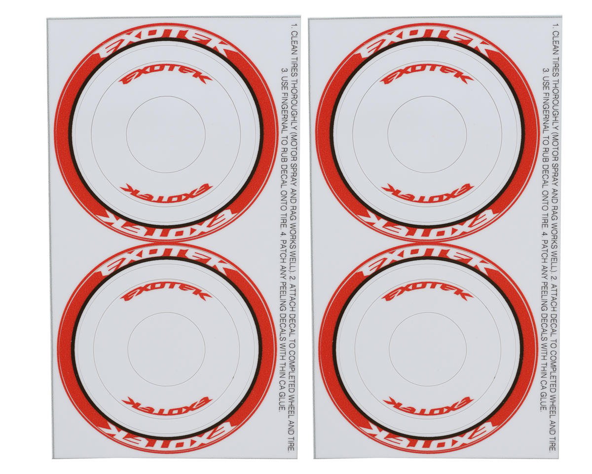 Exotek F1 Tire Sidewall Sticker (4) (Red) (EXO2196)