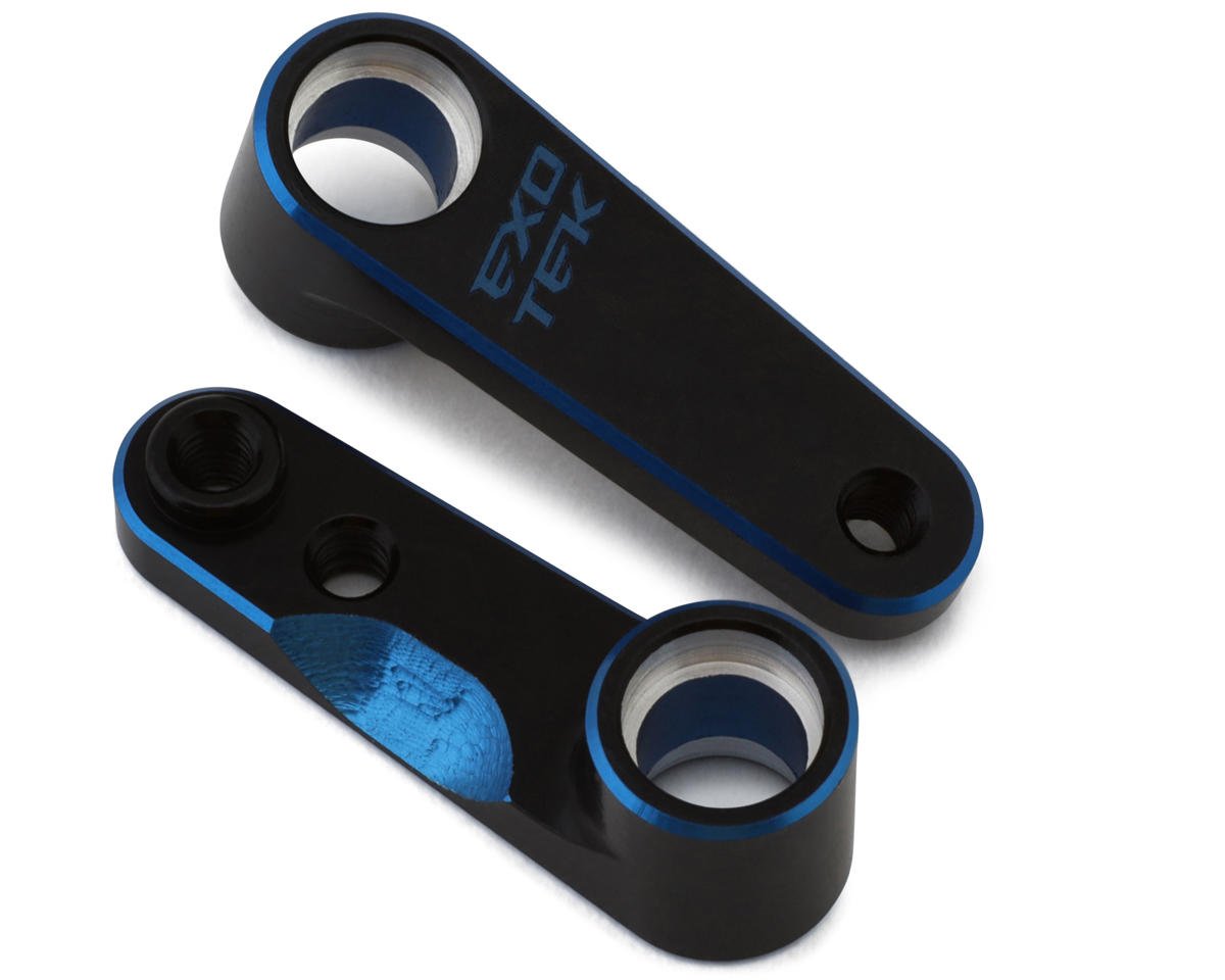 Exotek Associated B7 HD Aluminum Steering Cranks (Black/Blue) (EXO2241)