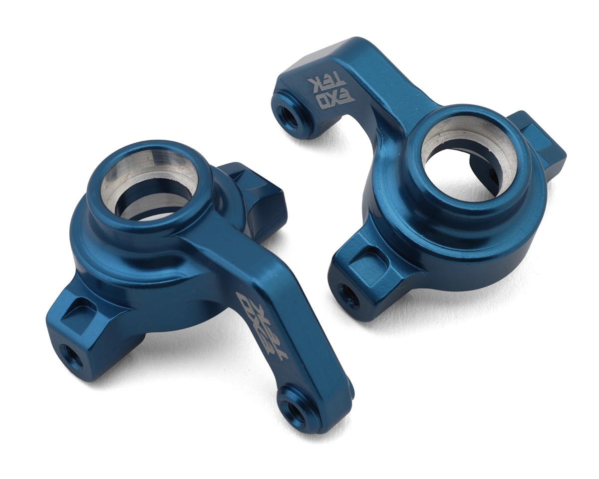 Exotek Team Associated MT10/Pro4 SC10 HD Aluminum Steering Hubs (Blue) (2) (EXO2267)