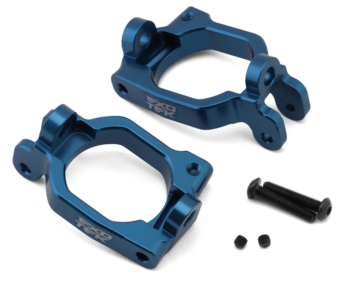 Exotek Team Associated MT10/Pro4 SC10 HD Aluminum Caster Hubs (Blue) (2) (EXO2268)