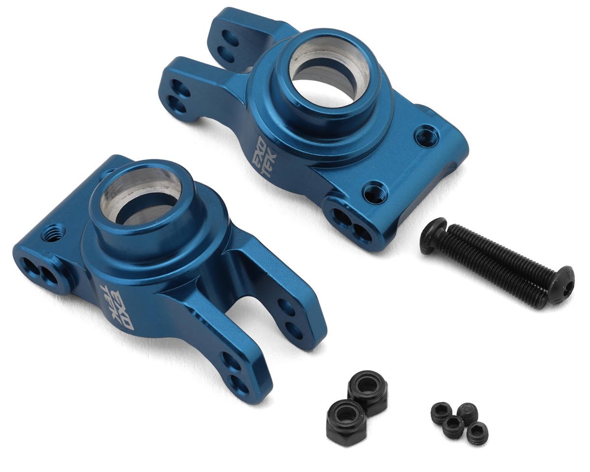 Exotek Team Associated MT10/Pro4 SC10 HD Aluminum Rear Hubs (Blue) (2) (EXO2269)
