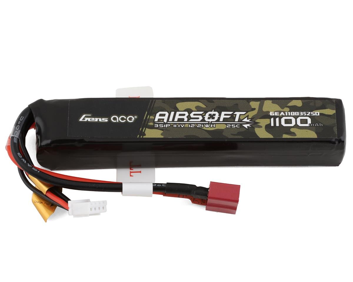 Gens Ace 3S 25C Airsoft LiPo Battery w/Deans Plug (11.1V/1100mAh) (GEA11003S25D)