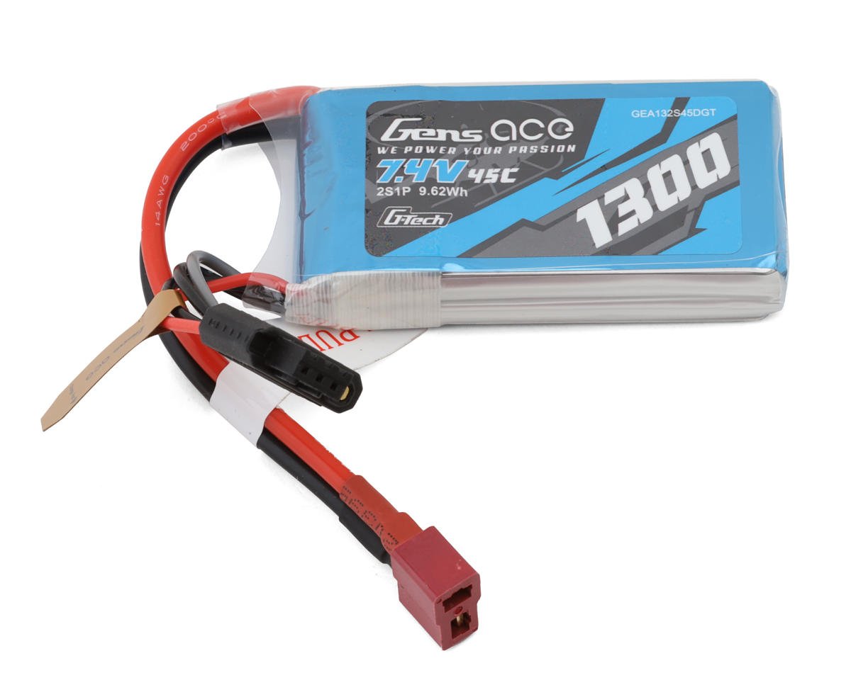 Gens Ace G-Tech Smart 2S LiPo Battery 25C (7.4V/1300mAh) w/T-Style Connector (GEA132S45DGT)
