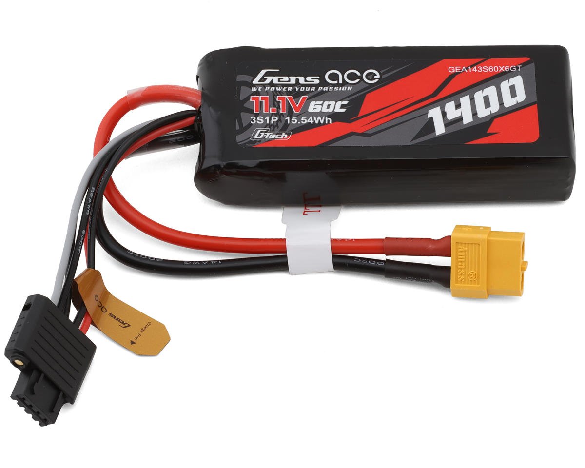 Gens Ace G-Tech Smart 3S LiPo Battery 60C (11.1V/1400mAh) w/XT60 Connector (GEA143S60X6GT)