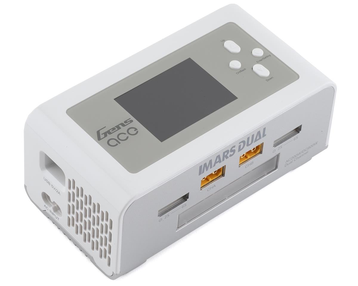 Gens Ace IMars Dual Port AC/DC Charger (6S/15A/100W x 2) (White) (GEA200WDUAL-UW)