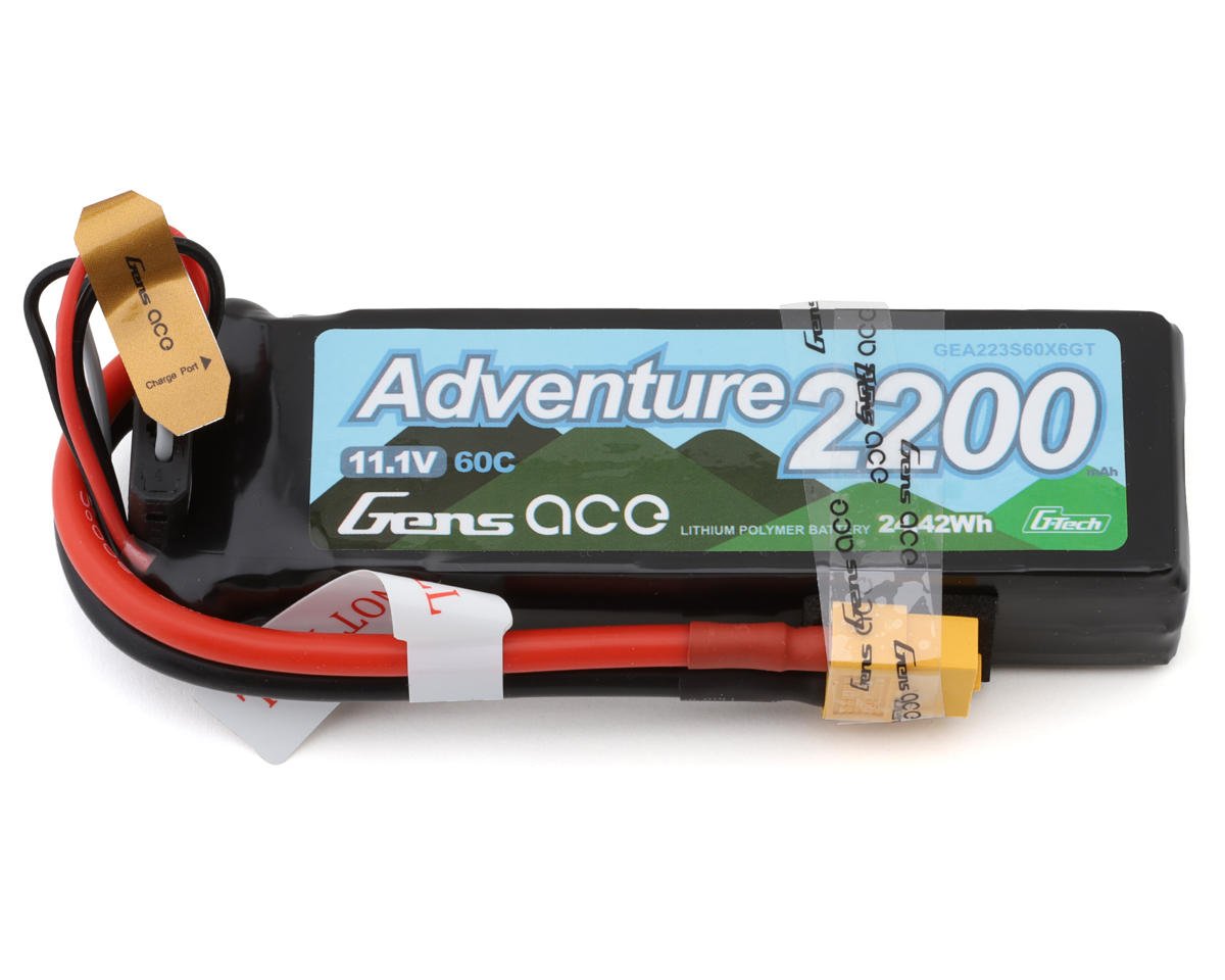 Gens Ace G-Tech Smart 3S LiPo Battery 60C (11.1V/2200mAh) w/XT60 Connector (GEA223S60X6GT)