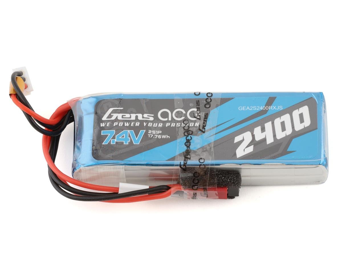 Gens Ace 2S LiPo Receiver Battery (7.4V/2400mAh) (GEA2S2400RXJS)