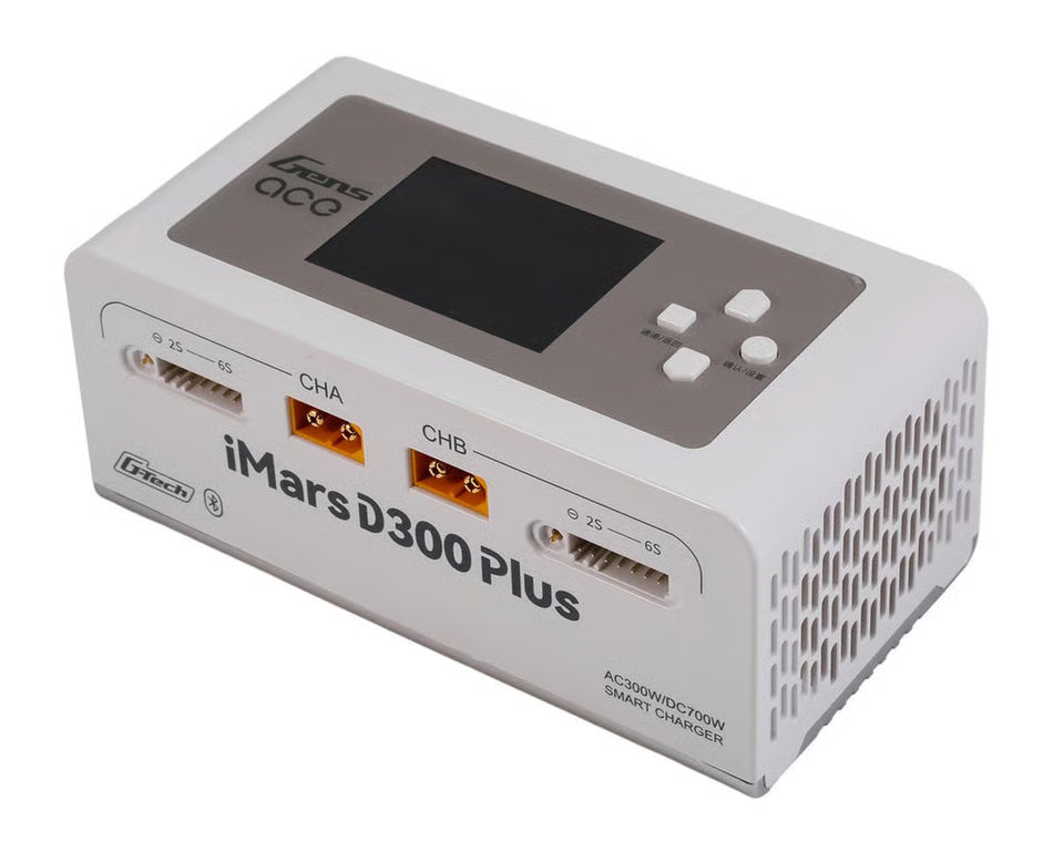 Gens Ace iMars D300 Plus G-Tech Smart Dual AC/DC Charger (White) (6S/16A) (AC-300W) (DC-350W x2) w/Bluetooth App Control (GEA300WPLUS-UW)